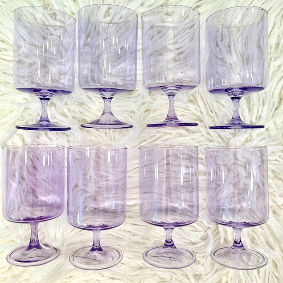 Anthropologie Eight Morgan Short wine glasses in Lilac" NWT - Picture 2 of 13